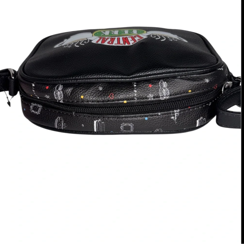 Friends Central Perk Logo Crossbody Black Bag Zip Top Closure by Daniele Nicole - Picture 8 of 16